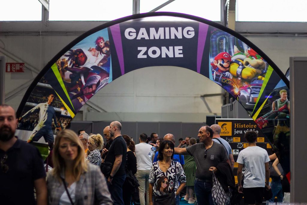 Entrée de la gaming zone de la foire de Marseille